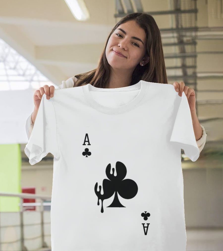 Ace Of Clubs Dripping Card T-Shirt