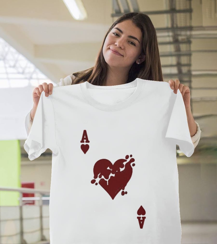 Ace Of Hearts Melting Card Visual T-Shirt