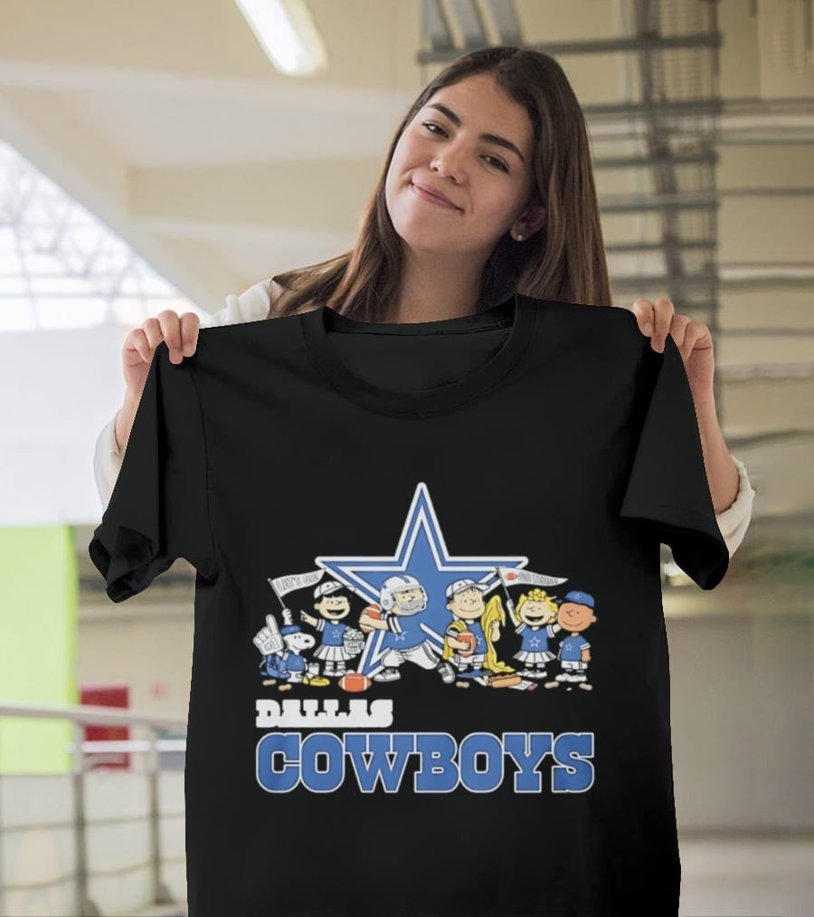 Dallas Cowboys Peanuts Characters Team Collaboration T-Shirt