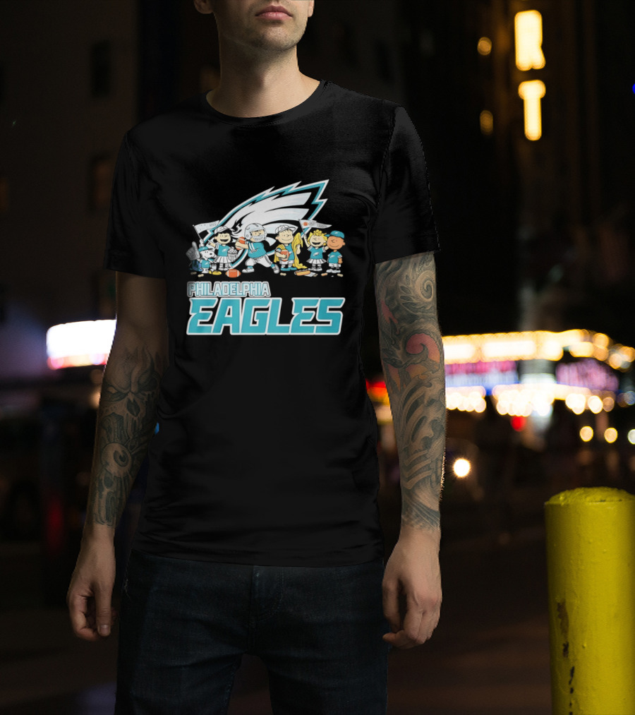 Peanuts Philadelphia Eagles Characters NFL Collaboration T-Shirt