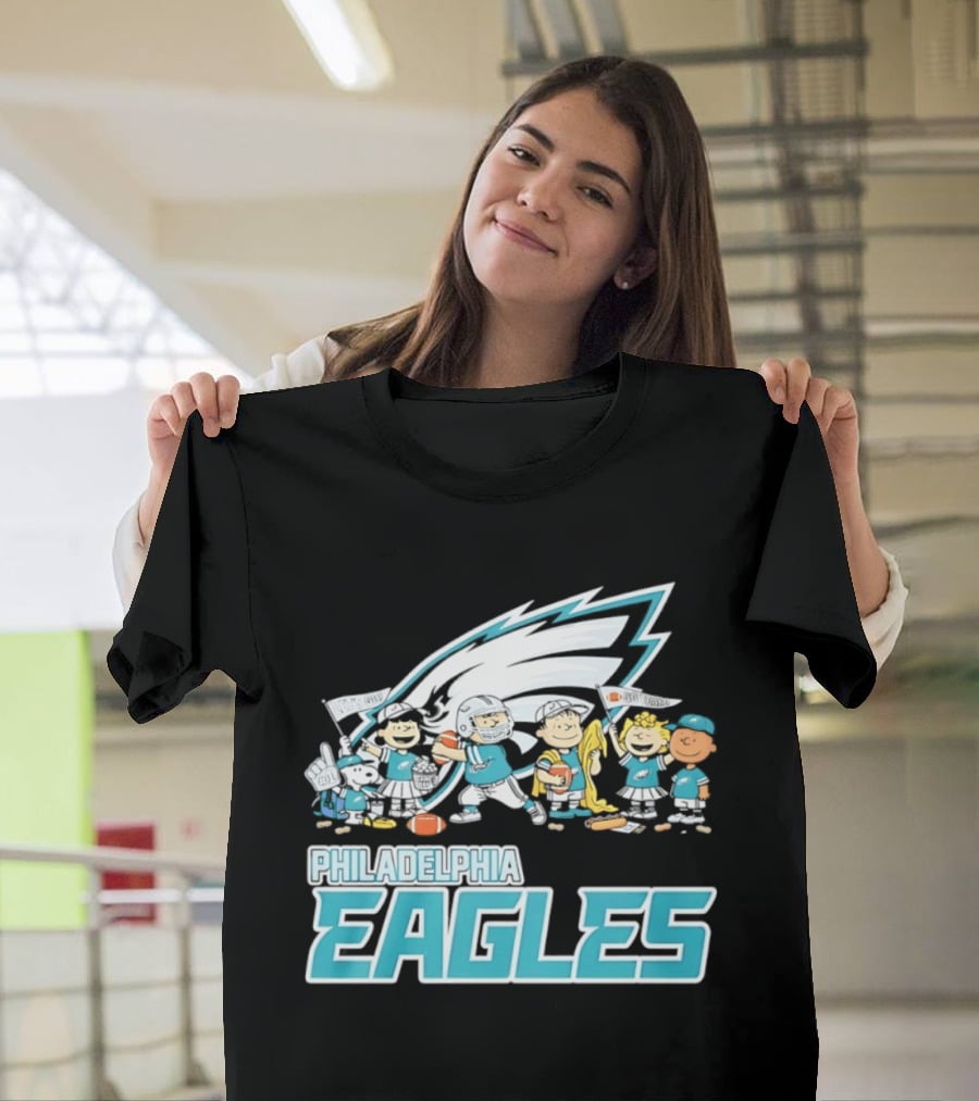 Peanuts Philadelphia Eagles Characters NFL Collaboration T-Shirt