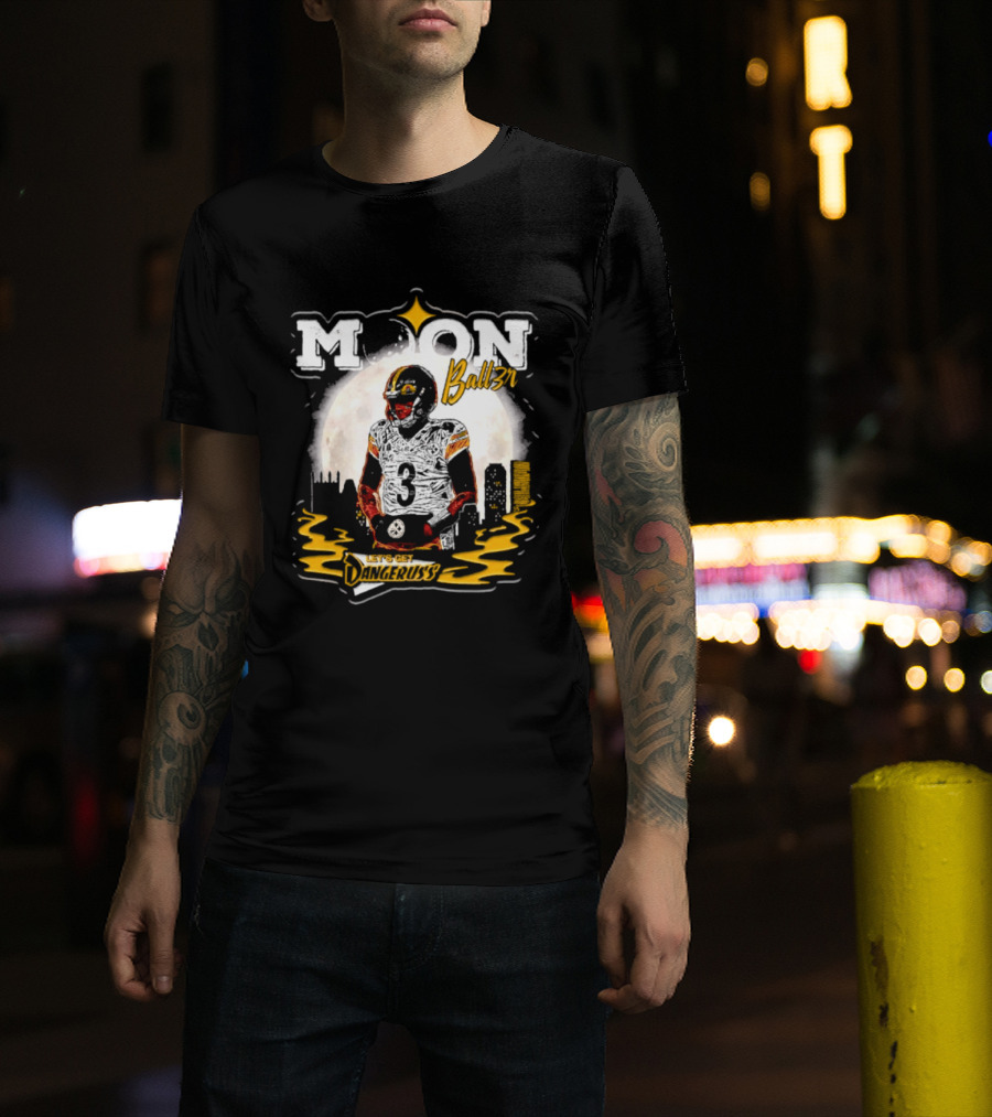Pittsburgh Steelers Moon Ball3r Dangeruss Football Russell Wilson T-Shirt