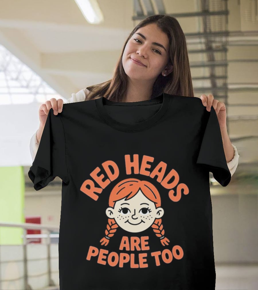 Red Heads Are People Too Cartoon Character With Braided Hair T-Shirt