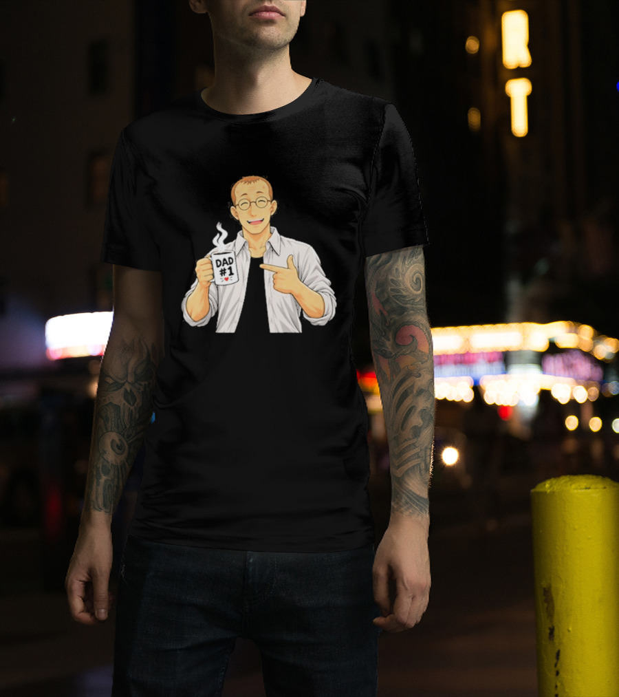 Shou Tucker Dad #1 Anime Character Holding A Cup T-Shirt