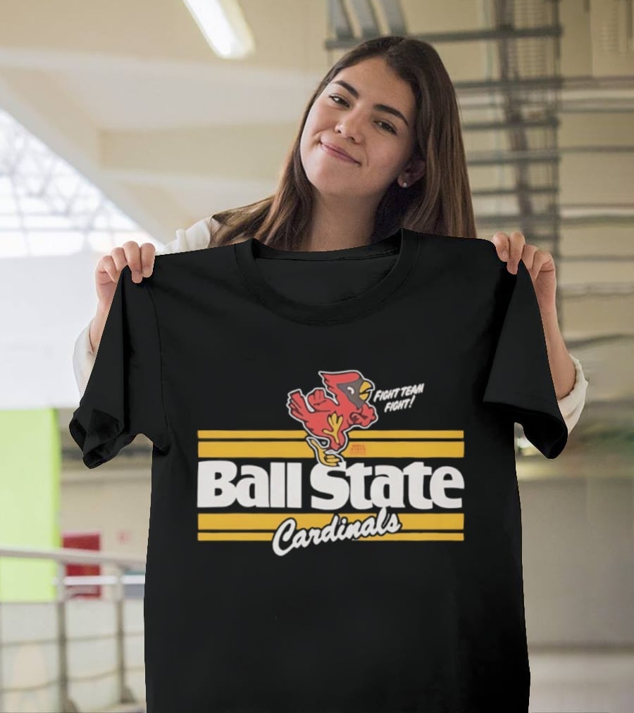 Ball State Cardinals Fight Team Fight Retro Logo Vintage Look T-Shirt