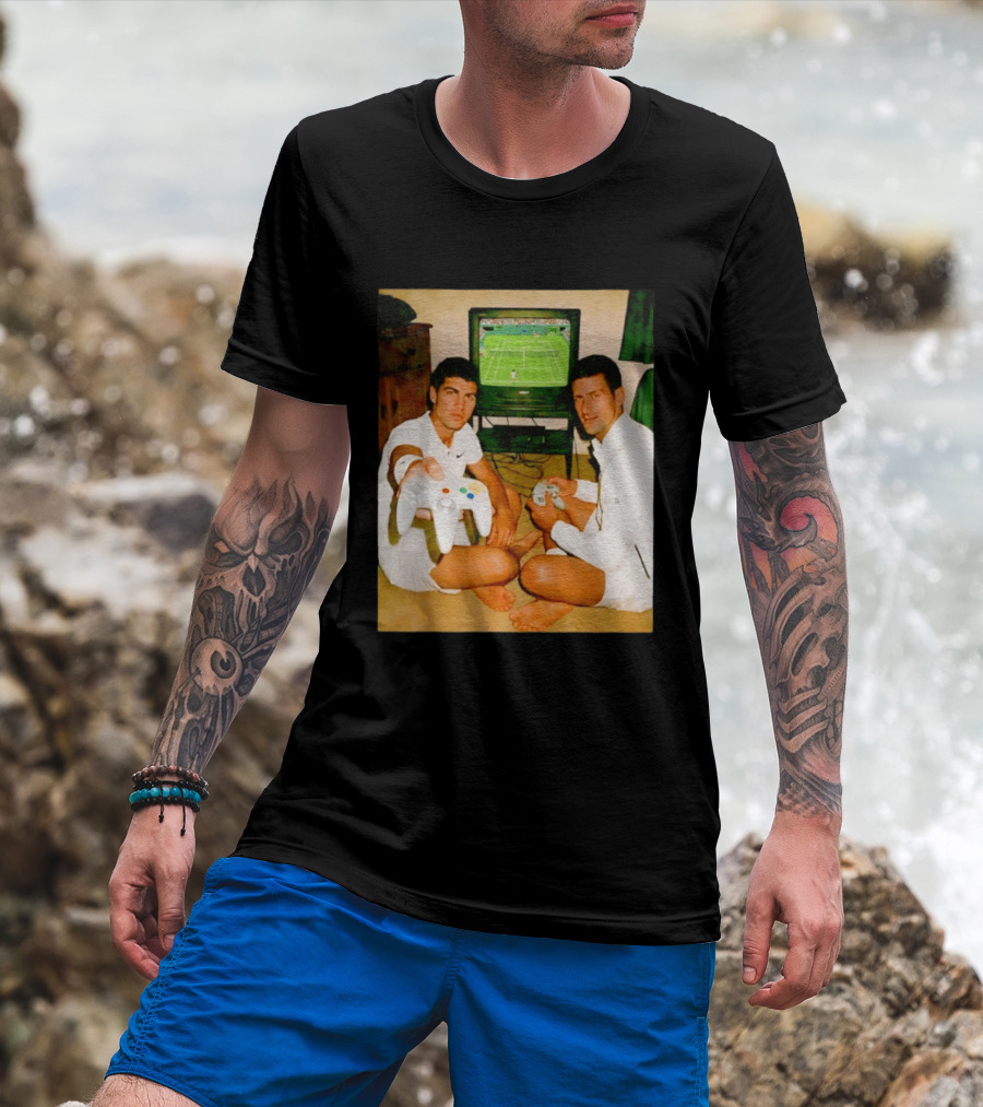 Novak Djokovic Carlos Alcaraz Gaming Showdown T-Shirt