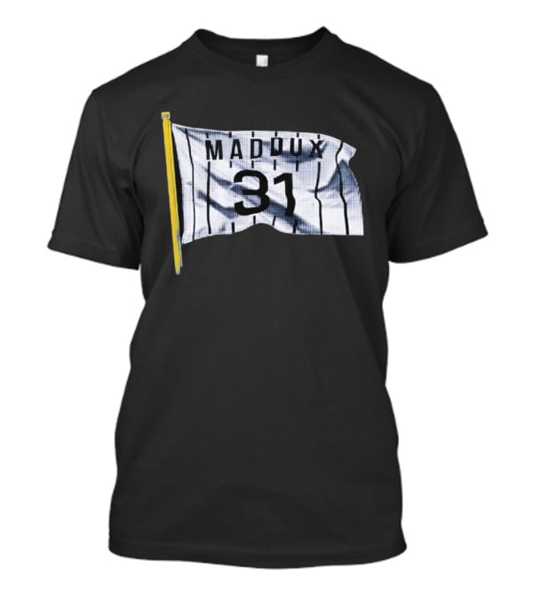 Greg Maddux 31 Chicago Cubs Flag National Baseball Hall Of Fame T-Shirt