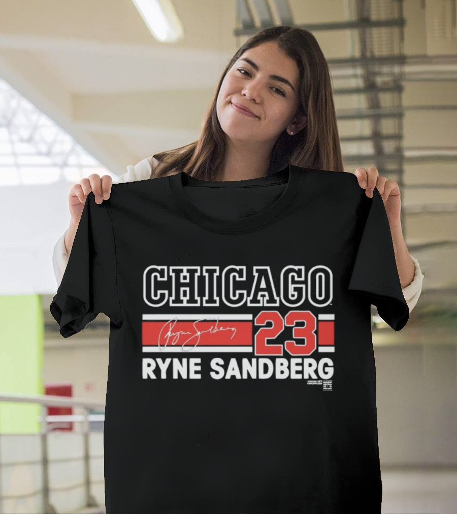 Chicago 23 Ryne Sandberg Signature Number T-Shirt