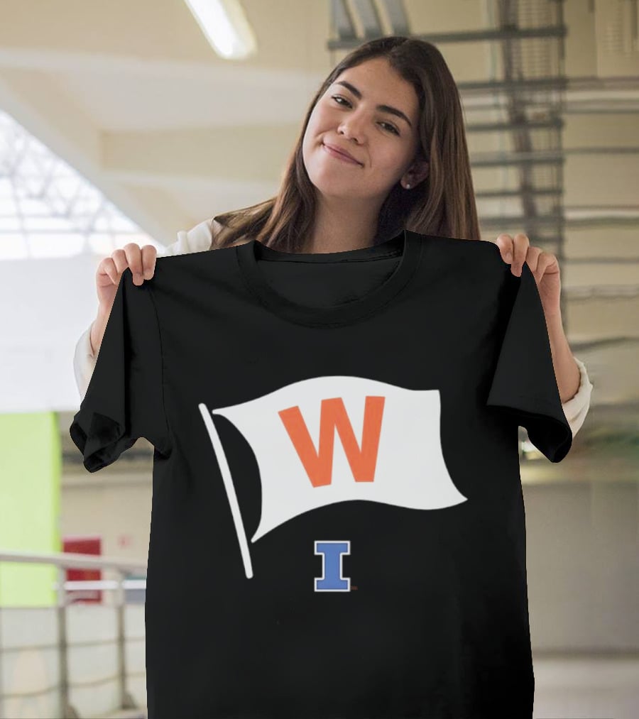 Illinois Fighting Illini Football Fly The W Flag Waving Victory T-Shirt