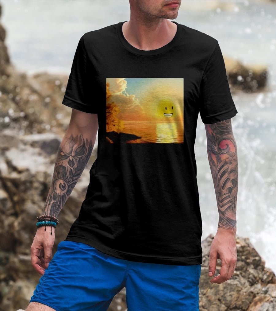 Golden Coin Face Sunset Over Water Inspired By Battle For Dream Island T-Shirt