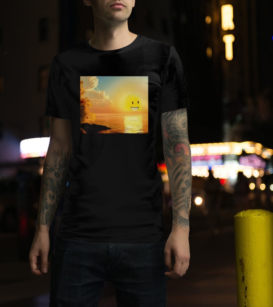 Golden Coin Face Sunset Over Water Inspired By Battle For Dream Island T-Shirt