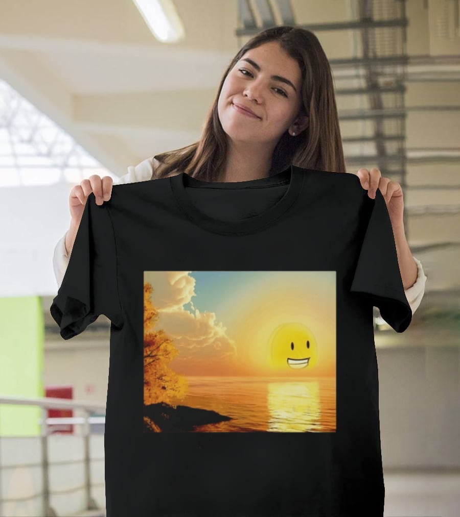 Golden Coin Face Sunset Over Water Inspired By Battle For Dream Island T-Shirt