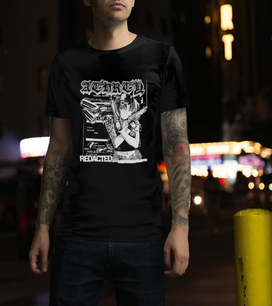 Top Revy With Gun Federal Bureau Of Investigation Redacted Anime Girl T-Shirt