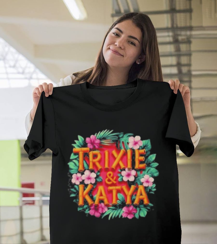 Trixie & Katya Tropical Floral Design Surfers T-Shirt