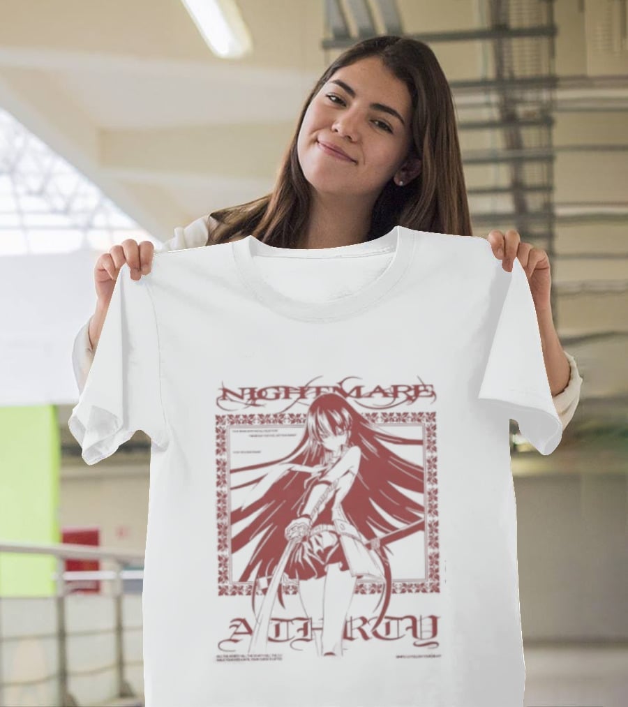 Nightmare Athrty Anime Girl Sword Art Magic Mics Time Warp Famco Brands T-Shirt