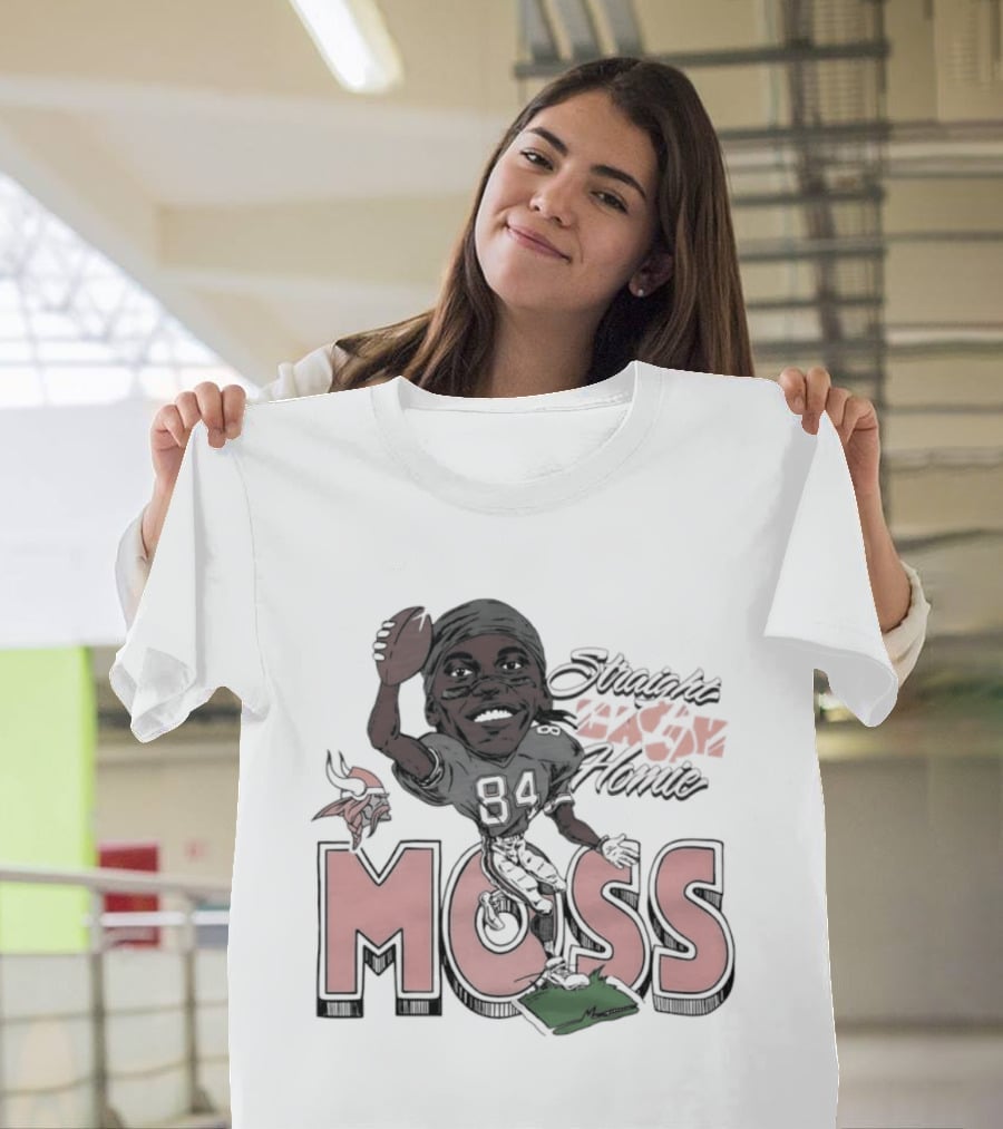 Moss Minnesota Vikings Straight Cash Homie Football Caricature T-Shirt