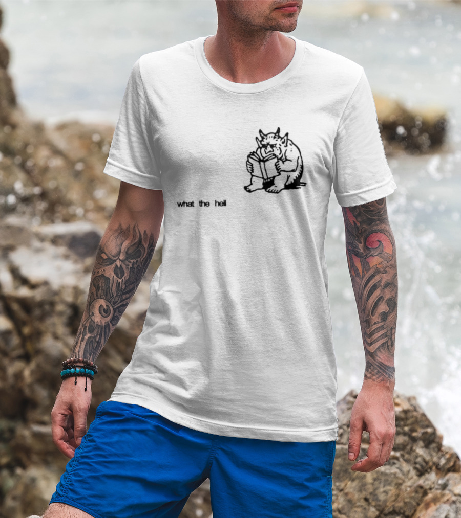 What The Hell Devil Reading Book What The Hell T-Shirt