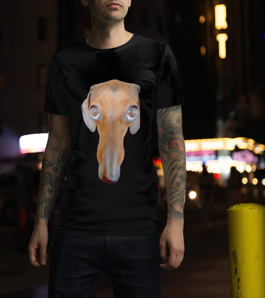 Big Ol Weiner Dog Dachshund Puppy Face Funny Novelty T-Shirt