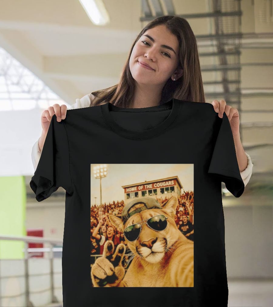 Cougar Selfie Home Of The Cougars Game Day Crowd T-Shirt