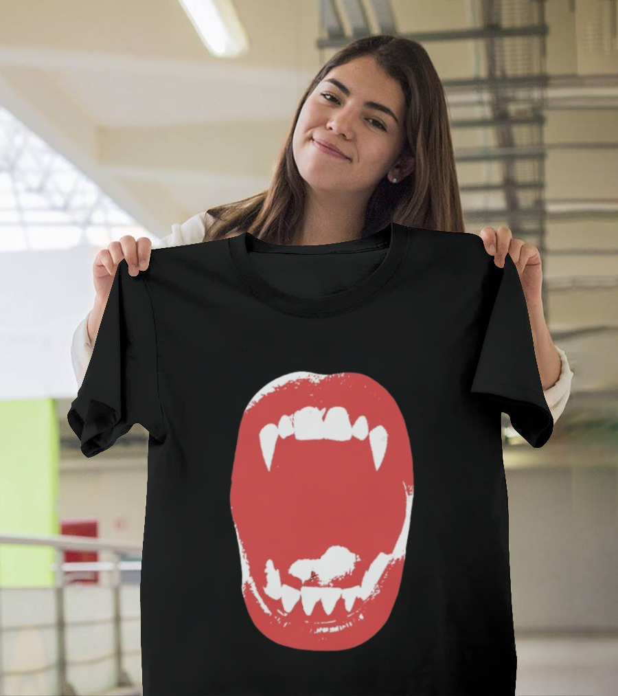Vampire Fangs Open Mouth Red T-Shirt