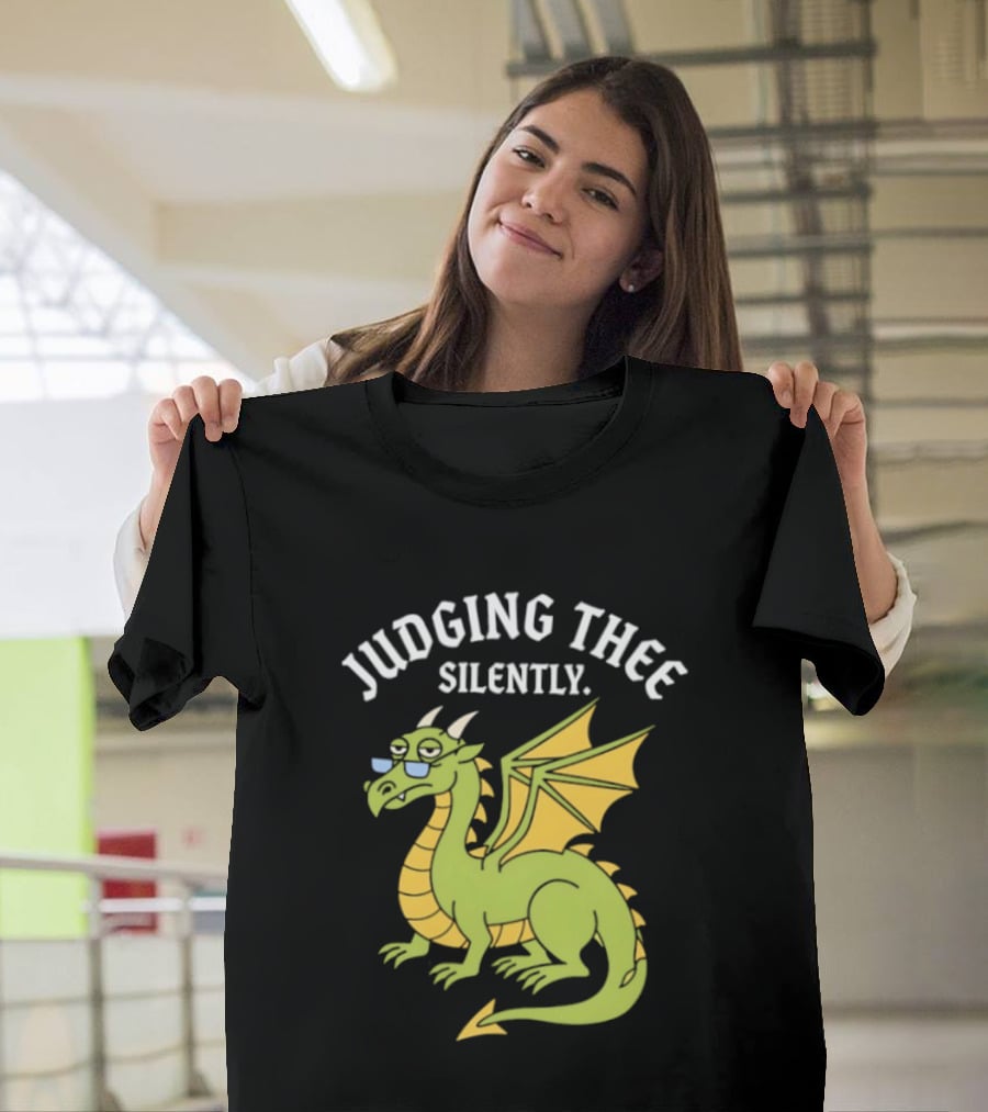 Judging Thee Silently Dragon With Sunglasses T-Shirt