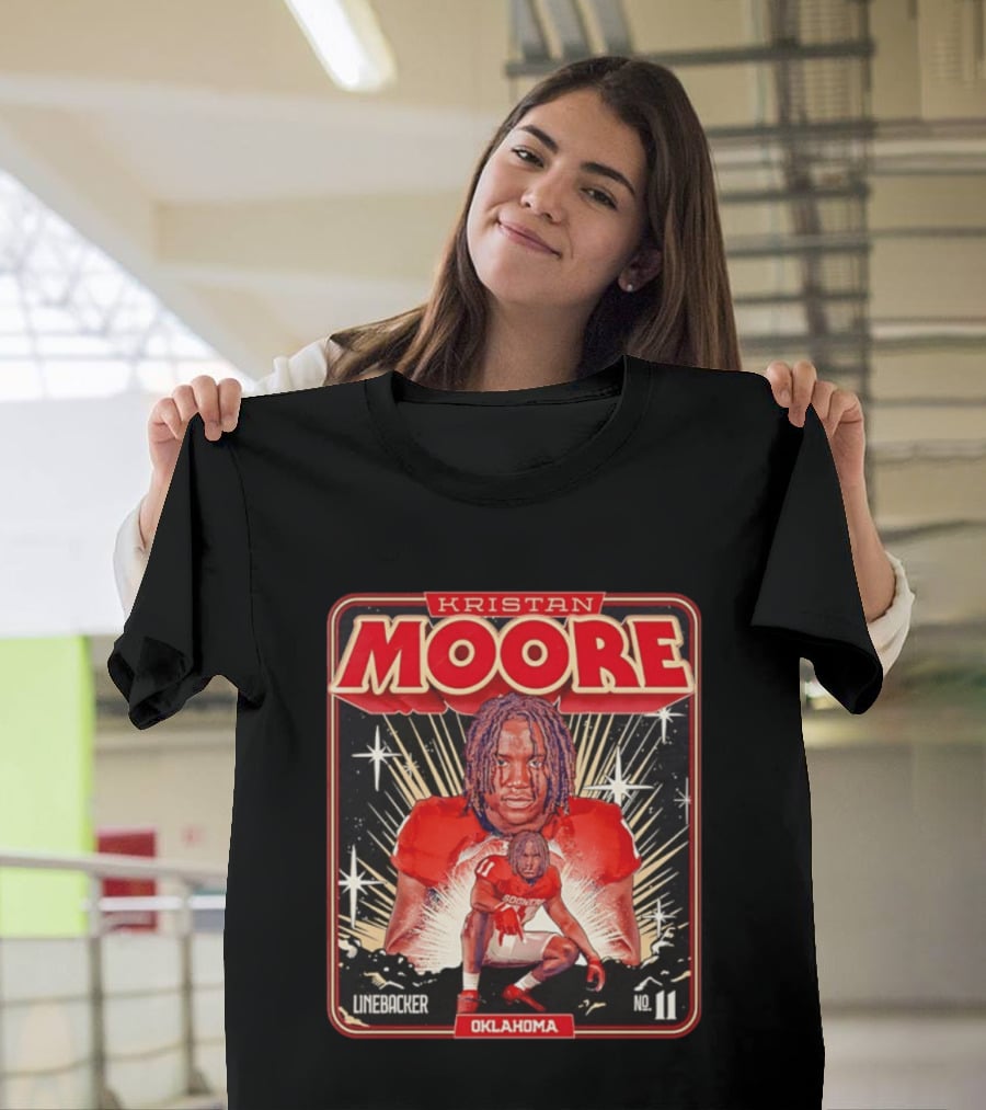 Kristan Moore Linebacker 11 Oklahoma Sooners Football T-Shirt