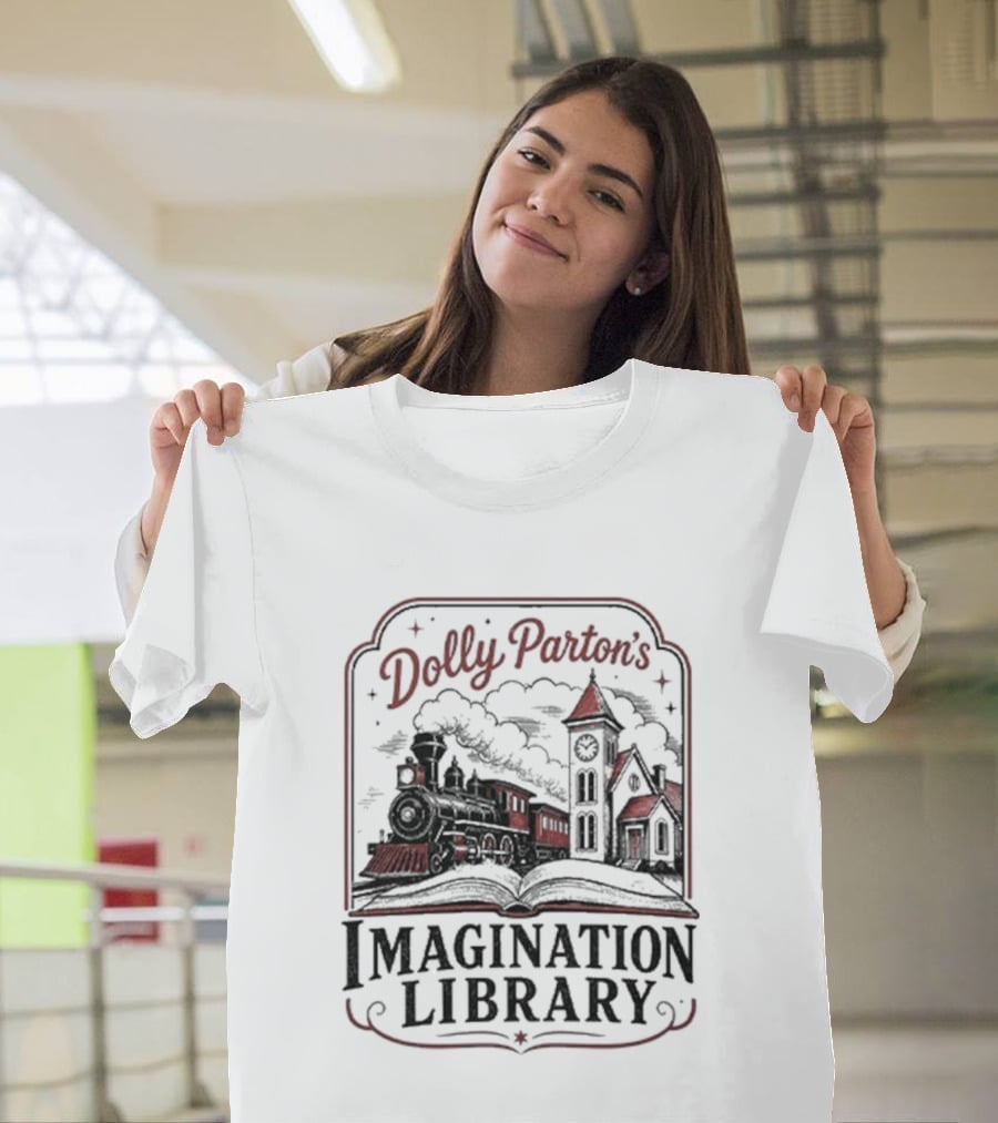 Dolly Parton's Imagination Library Train And Tower Scene T-Shirt
