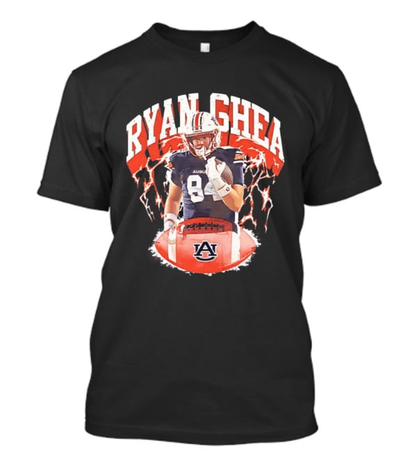 Ryan Ghea Auburn Tigers Football Lightning Bold Number 84 T-Shirt