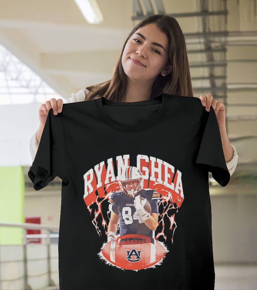 Ryan Ghea Auburn Tigers Football Lightning Bold Number 84 T-Shirt