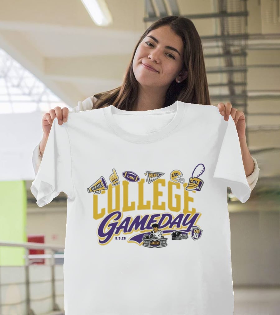 LSU Tigers College Gameday ESPN 2026 Sam Leavitt Week 1 T-Shirt