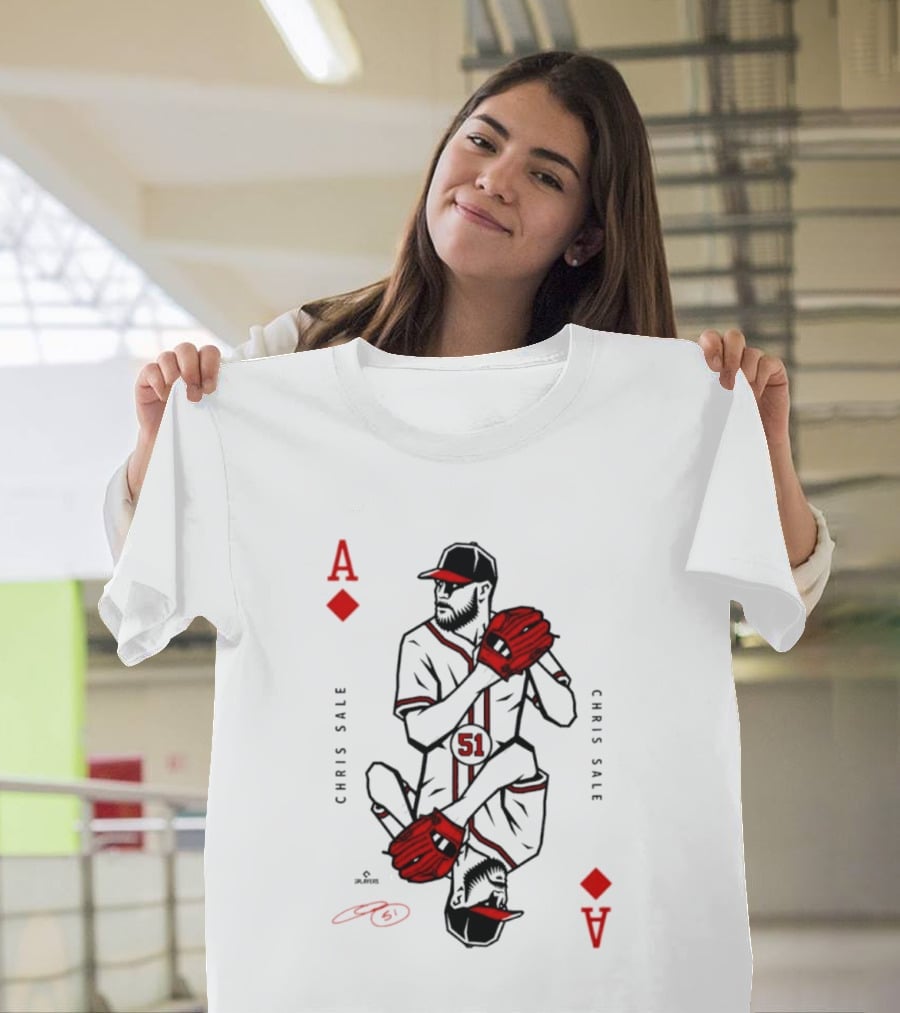 Ace Of Diamonds Chris Sale Playing Card Baseball T-Shirt