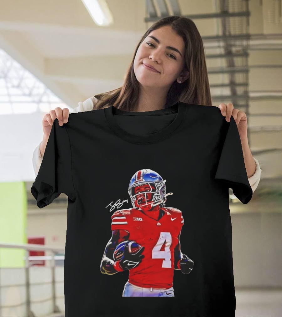 Jeremiah Smith Ohio State Buckeyes Football Number 4 T-Shirt