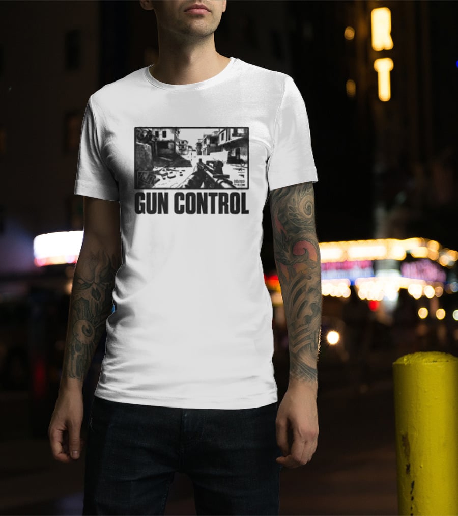 Christian Bale Movie Scene Gun Control T-Shirt