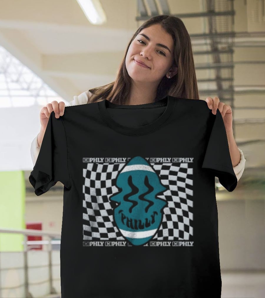 Philadelphia Eagles Philly Happy Ball Checkered NFL Fan T-Shirt