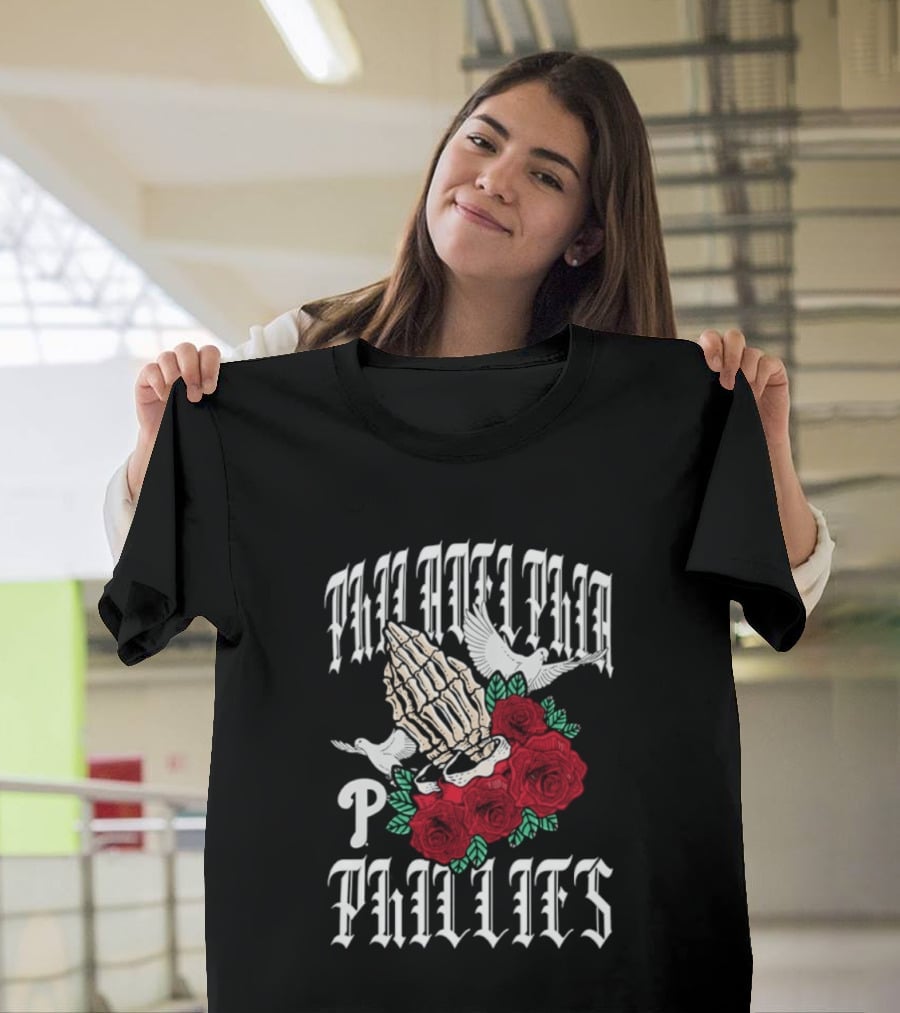 Philadelphia Phillies Gothic Bloom Halloween 2026 T-Shirt