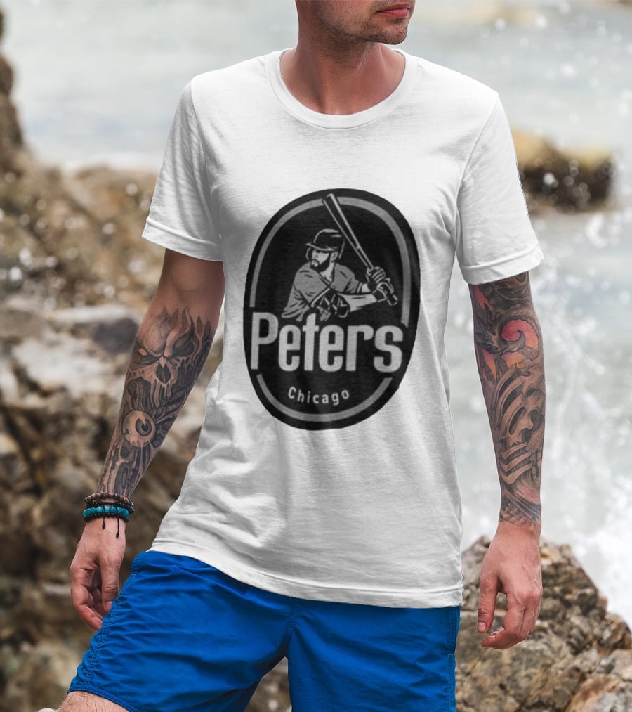 Peters Chicago Baseball Player Illustration White Sox T-Shirt