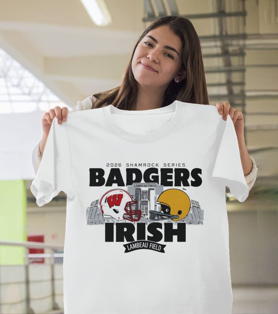 2026 Shamrock Series Badgers Vs Irish Lambeau Field Matchup T-Shirt