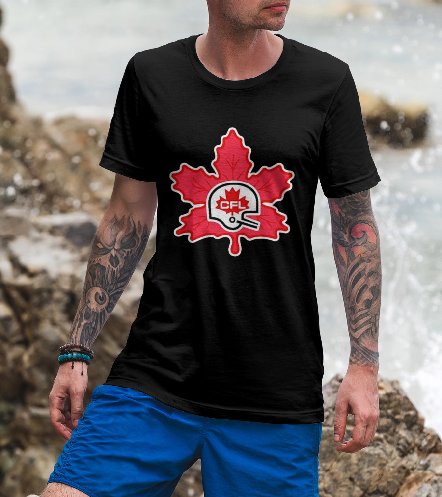 CFL Canadian Football Leaf Helmet T-Shirt