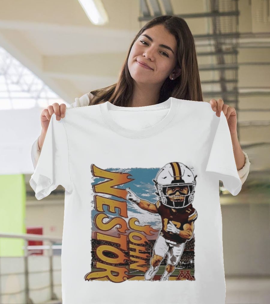 John Nestor Minnesota Golden Gophers Football Player Caricature 17 Football Helmet Minnesota T-Shirt