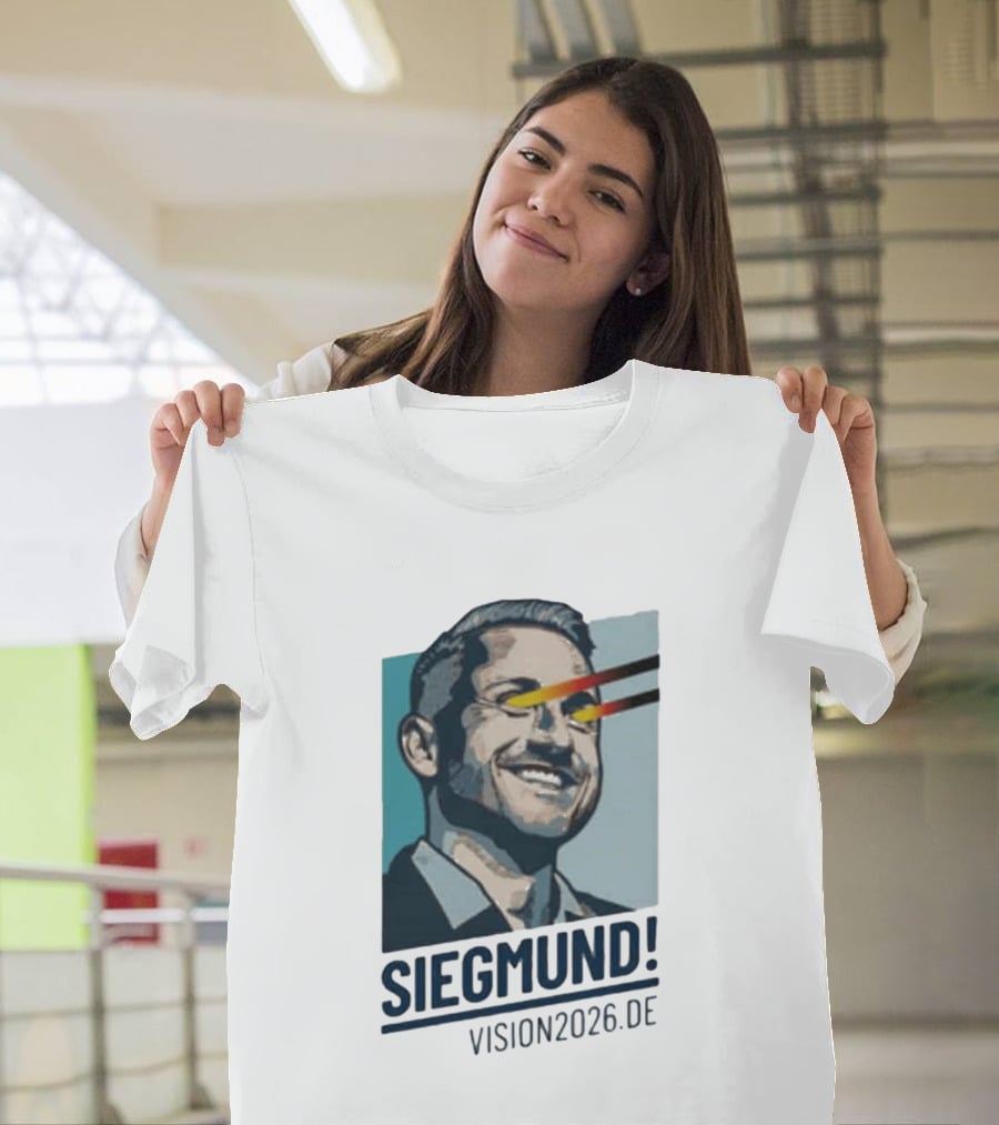 Siegmund Vision2026 DE German Flag Laser Eyes T-Shirt