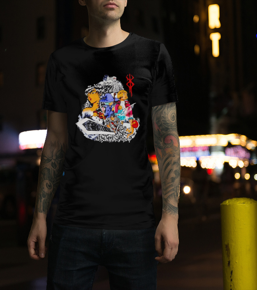 Berserk Guts Griffith Casca Schierke Puck Isidro Farnese Iconic Manga Characters T-Shirt