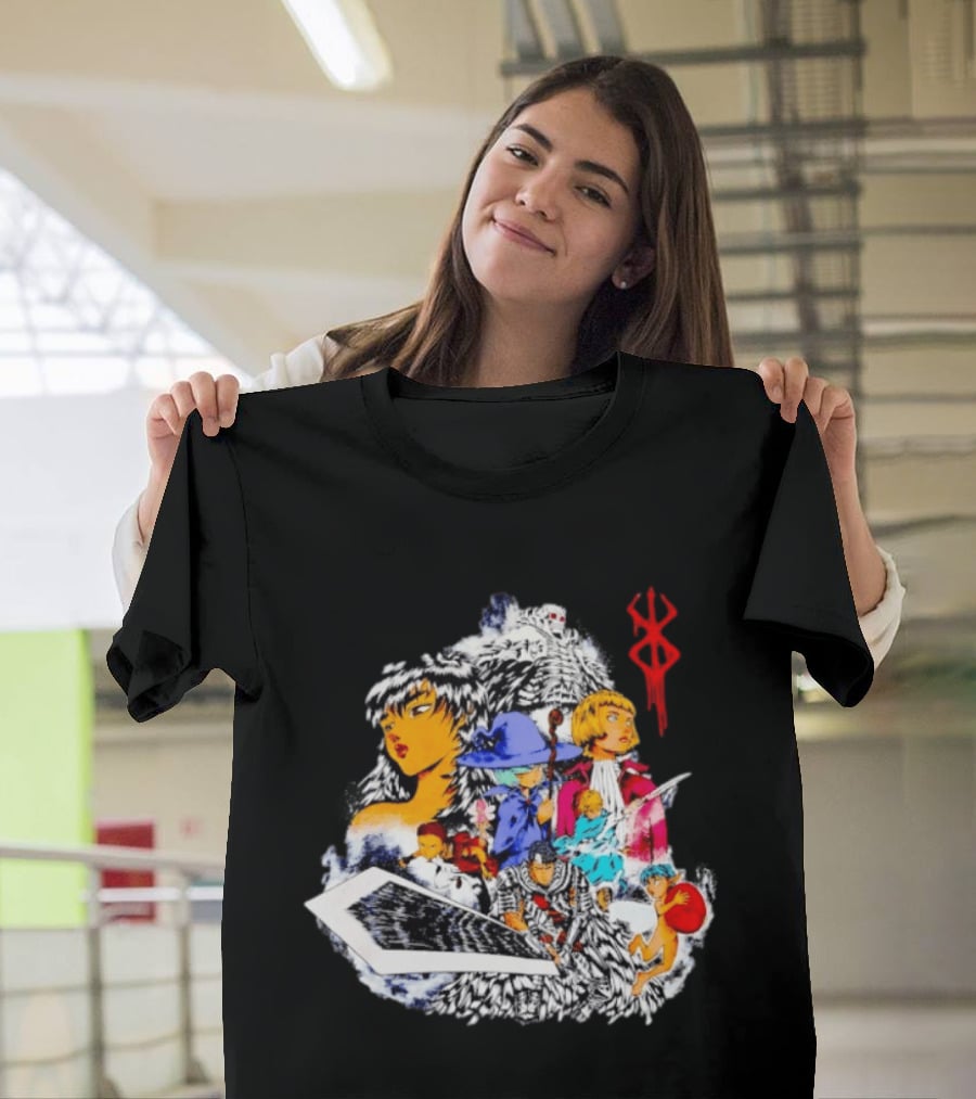Berserk Guts Griffith Casca Schierke Puck Isidro Farnese Iconic Manga Characters T-Shirt