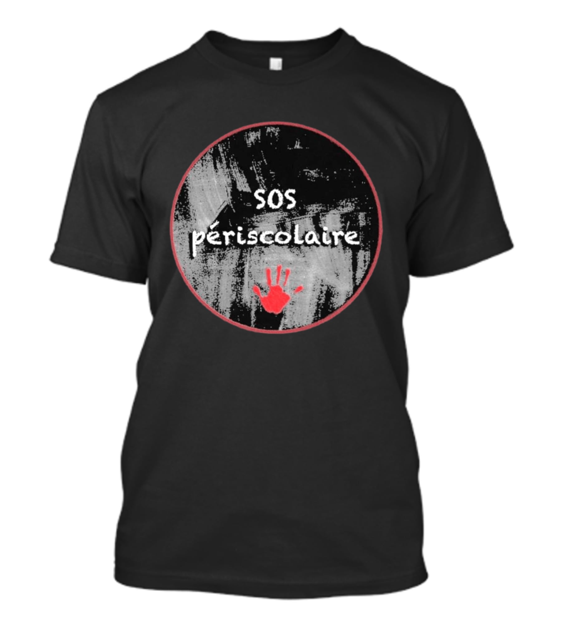 SOS Périscolaire Handprint Red And Black Circle T-Shirt