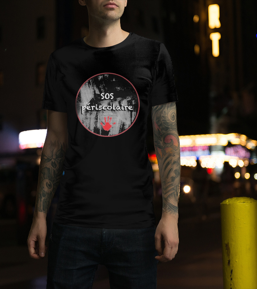 SOS Périscolaire Handprint Red And Black Circle T-Shirt