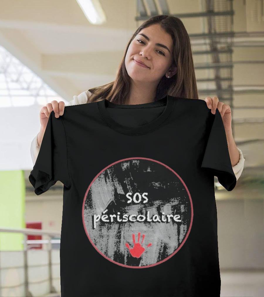 SOS Périscolaire Handprint Red And Black Circle T-Shirt