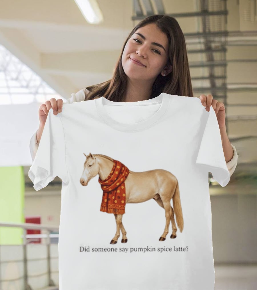 Pumpkin Spice Horse Funny Fall Scarf T-Shirt