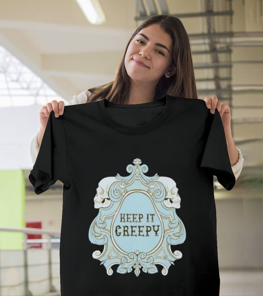 Keep It Creepy Skull Gothic Spooky Horror Vintage Frame T-Shirt