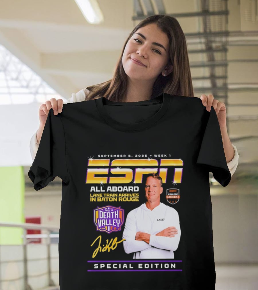 ESPN Special Edition September 5 2026 Week 1 All Aboard Tigers Express Death Valley Gameday T-Shirt