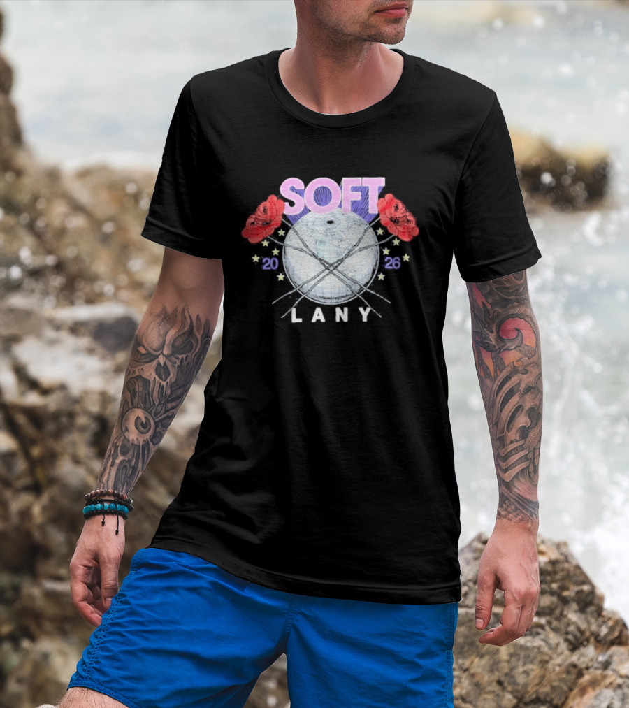 LANY Soft World Tour 2026 Glowing Globe And Red Roses T-Shirt