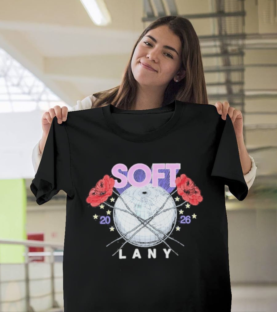 LANY Soft World Tour 2026 Glowing Globe And Red Roses T-Shirt
